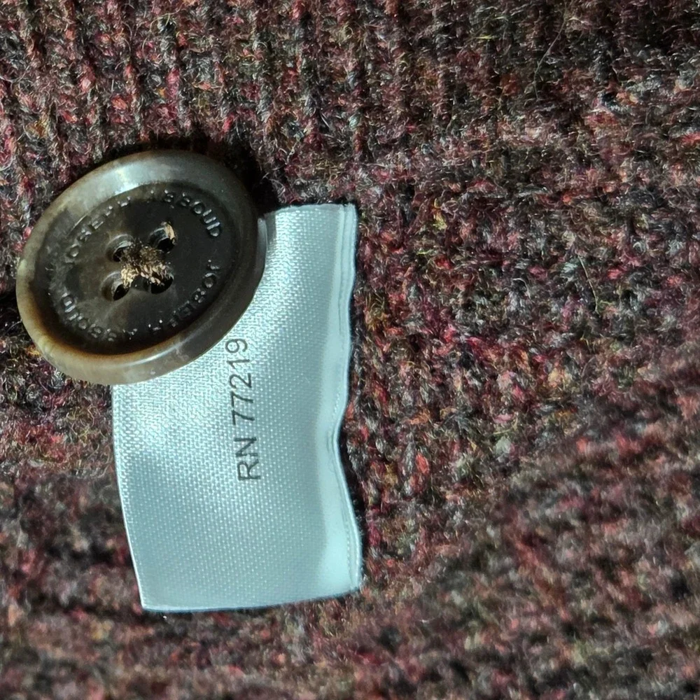 Joseph Abboud Sweater Mens M Burgundy Excellent Wool Blend Shawl Neck Pullover